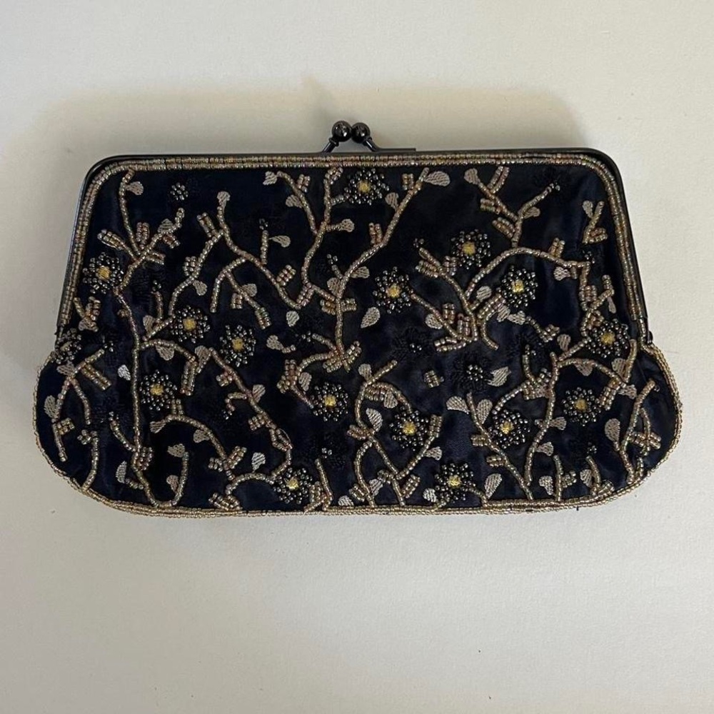 Black beaded clutch
